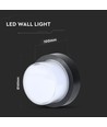 Applique murale LED ronde 12W - IP65, noir, 3000K, source lumineuse incl.