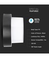 Applique murale LED ronde 12W - IP65, noir, 3000K, source lumineuse incl.