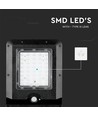 Lampadaire solaire LED 15W - 1600lm, IP65, noir, détecteur de mouvement, batterie lithium 7.4V