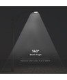 Lampadaire solaire LED 15W - 1600lm, IP65, noir, détecteur de mouvement, batterie lithium 7.4V