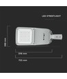 Lampadaire LED 120W - 130lm/W, IP65, puce LED Samsung, Driver Inventronics, gris