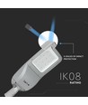 Lampadaire LED 120W - 130lm/W, IP65, puce LED Samsung, Driver Inventronics, gris