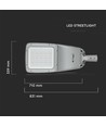 Lampadaire LED 160W, puce LED Samsung - 130lm/W, 4000K, lentille Type III-M, Driver Inventronics, IP65 extérieur
