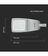 Lampadaire LED 200W, 130lm/W - Puce LED Samsung, IP65, 4000K, Driver Inventronics, IK08, boîtier gris