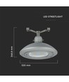 Luminaire routier LED 100W pour suspension sur câble - 130lm/W, puce LED Samsung, IP65, 4000K, gris, IK08
