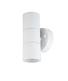 Applique murale GU10 - 2 voies, boîtier en acier inoxydable, IP44, blanc mat