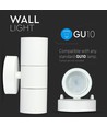 Applique murale GU10 - 2 voies, boîtier en acier inoxydable, IP44, blanc mat