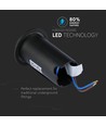 Spot encastrable LED 1W (12V) 6500K - Noir, IP67