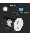 Steplight LED 1W encastrable, 12V - IP67, lumière à 4 voies, blanc froid, Ø6cm, bord blanc