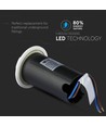 Steplight LED 1W encastrable, 12V - IP67, lumière à 4 voies, blanc froid, Ø6cm, bord blanc