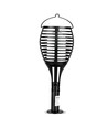 Lampe de jardin solaire de luxe 4-en-1 - Noir, effet flamme, 65 cm de hauteur