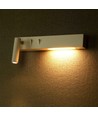 Lampe de chevet LED 3W+3W hôtel - Blanc, 3000K, aluminium, applique murale