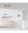 Lampe de chevet LED 3W+3W hôtel - Blanc, 3000K, aluminium, applique murale