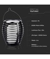 Lampe de jardin solaire de luxe 4-en-1 - Noir, effet flamme, 65 cm de hauteur