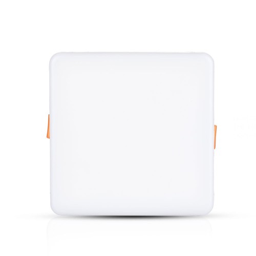 Dalle LED encastrable carrée 18W avec puce Samsung - 1350lm, bord blanc, garantie 5 ans, perçage : Ø7,5-10 cm, dim : 17x17 cm