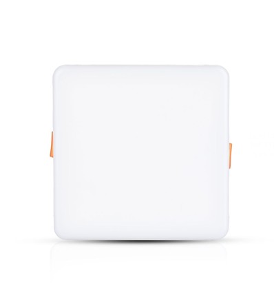 Dalle LED encastrable carrée 18W avec puce Samsung - 1350lm, bord blanc, garantie 5 ans, perçage : Ø7,5-10 cm, dim : 17x17 cm