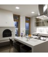 Dalle LED encastrable carrée 18W avec puce Samsung - 1350lm, bord blanc, garantie 5 ans, perçage : Ø7,5-10 cm, dim : 17x17 cm