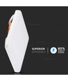 Dalle LED encastrable carrée 18W avec puce Samsung - 1350lm, bord blanc, garantie 5 ans, perçage : Ø7,5-10 cm, dim : 17x17 cm