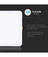 Dalle LED encastrable carrée 18W avec puce Samsung - 1350lm, bord blanc, garantie 5 ans, perçage : Ø7,5-10 cm, dim : 17x17 cm