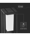 Applique murale solaire LED 2W avec détecteur, puce LED Samsung - IP65, 3000K, gris, 220lm, extérieur