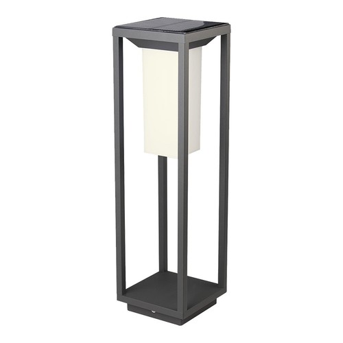 Lampe de jardin solaire 2W avec piquet et détecteur - puce LED Samsung, IP65, 3000K, gris, 50cm de haut