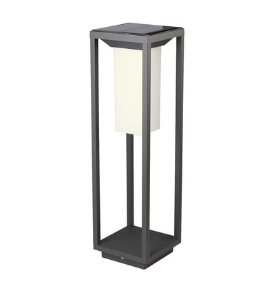 Lampe de jardin solaire 2W avec piquet et détecteur - puce LED Samsung, IP65, 3000K, gris, 50cm de haut