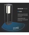 Lampe de jardin solaire 2W avec piquet et détecteur - puce LED Samsung, IP65, 3000K, gris, 50cm de haut
