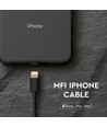 Câble Lightning MFi noir 1,5m - 2A, certifié Apple, design durable