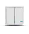 Interrupteur sans fil 2 touches, 1 voie - IP54, blanc, 86x86mm, à piles, portée jusqu'à 600m