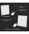 Interrupteur sans fil 2 touches, 1 voie - IP54, blanc, 86x86mm, à piles, portée jusqu'à 600m