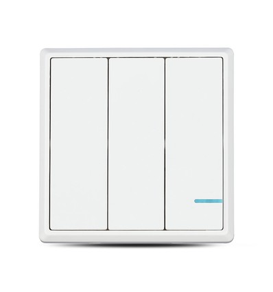 Interrupteur intelligent sans fil 3 touches, 1 voie - IP54, blanc, à piles, portée jusqu'à 600m