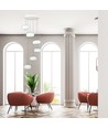 Suspension design 76W, dimmable - 6500lm, 3000K, variation de phase TRIAC, 120 degrés, finition noire