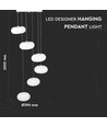 Suspension design 76W, dimmable - 6500lm, 3000K, variation de phase TRIAC, 120 degrés, finition noire
