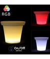 Pot de fleurs LED 36cm avec RGBW - Ø35,5 x 32,5 cm, rechargeable, avec télécommande, corps blanc