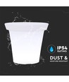 Pot de fleurs LED 36cm avec RGBW - Ø35,5 x 32,5 cm, rechargeable, avec télécommande, corps blanc