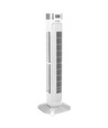 Ventilateur colonne LED 55W, 36" - Blanc, 3 vitesses, télécommande, minuterie, oscillation, affichage de la température