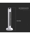 Ventilateur colonne LED 55W, 36" - Blanc, 3 vitesses, télécommande, minuterie, oscillation, affichage de la température