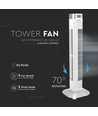 Ventilateur colonne LED 55W, 36" - Blanc, 3 vitesses, télécommande, minuterie, oscillation, affichage de la température