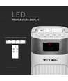 Ventilateur colonne LED 55W, 36" - Blanc, 3 vitesses, télécommande, minuterie, oscillation, affichage de la température