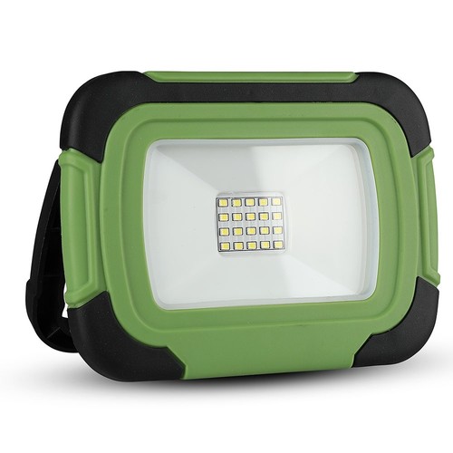 Projecteur LED rechargeable 10W - Samsung LED chip, IP44, flash SOS, sortie USB, vert/noir