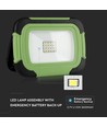 Projecteur LED rechargeable 10W - Samsung LED chip, IP44, flash SOS, sortie USB, vert/noir