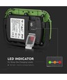 Projecteur LED rechargeable 10W - Samsung LED chip, IP44, flash SOS, sortie USB, vert/noir