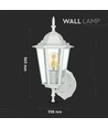 Applique murale E27 - IP44 extérieur, blanc, sans source lumineuse
