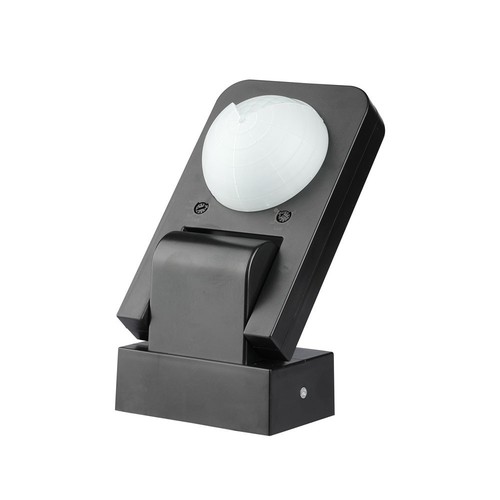 Détecteur de mouvement infrarouge, noir - 360°, IP65, portée jusqu'à 20m, max 1000W LED