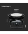 High Bay LED 500W, Samsung Chip - 120 degrés, Driver Meanwell, dimmable, corps noir, Ø36cm
