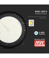 High Bay LED 500W, Samsung Chip - 120 degrés, Driver Meanwell, dimmable, corps noir, Ø36cm