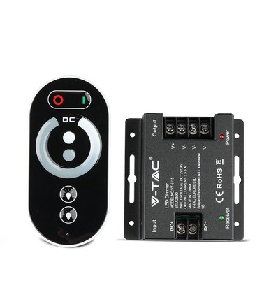 Variateur LED RF avec télécommande tactile, 12V/24V - 3 canaux, 18A, noir, pour rubans LED