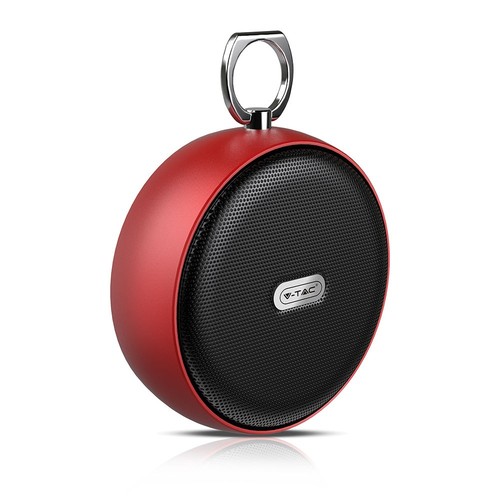 Enceinte Bluetooth portable rouge - fonction TWS, batterie 800mAh, 4 heures d'autonomie