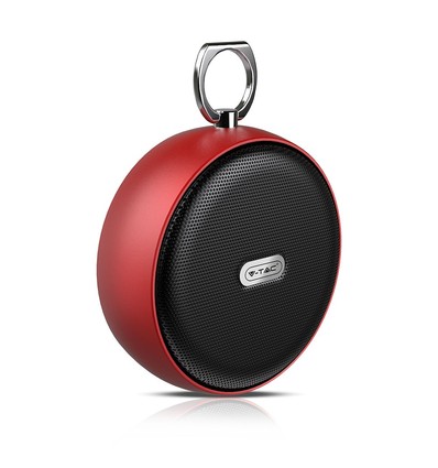 Enceinte Bluetooth portable rouge - fonction TWS, batterie 800mAh, 4 heures d'autonomie