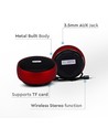 Enceinte Bluetooth portable rouge - fonction TWS, batterie 800mAh, 4 heures d'autonomie